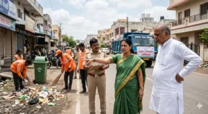 जालना शहर स्वच्छता मोहीम: महापौर आणि उपमहापौर ॲक्शन मोडमध्ये; अस्वच्छतेवरून अधिकाऱ्यांची कानउघाडणी