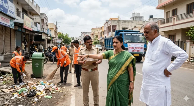 जालना शहर स्वच्छता मोहीम: महापौर आणि उपमहापौर ॲक्शन मोडमध्ये; अस्वच्छतेवरून अधिकाऱ्यांची कानउघाडणी