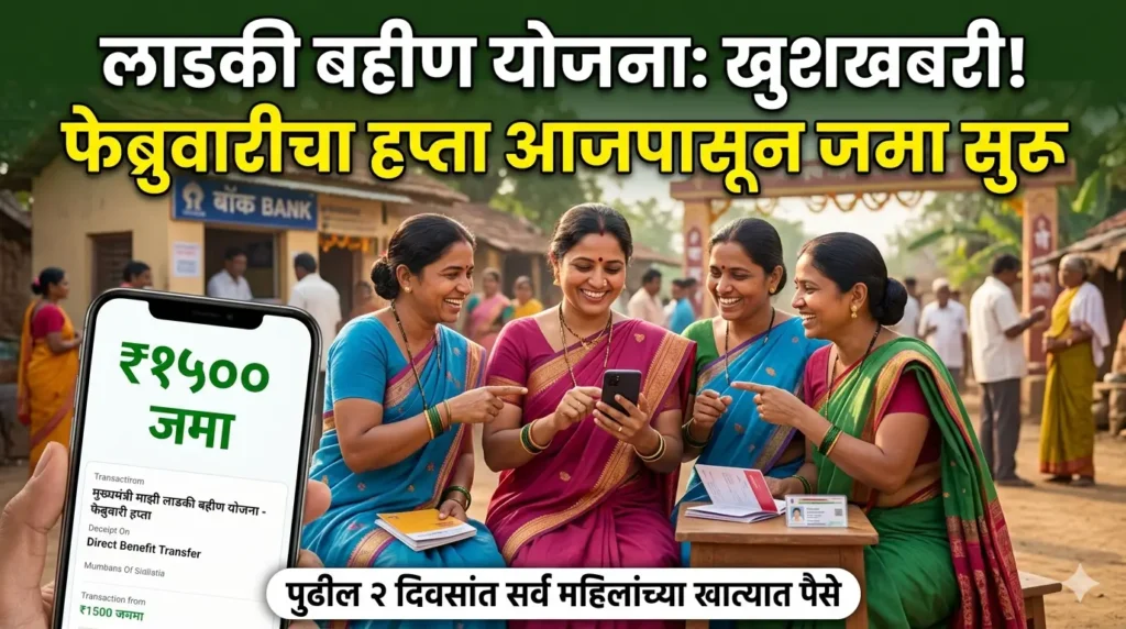 लाडकी बहीण योजना: फेब्रुवारीचा हप्ता 2 दिवसात! आजपासून पैसे जमा सुरू 🔥 Ladki-Bahin-February-Installment-2026
