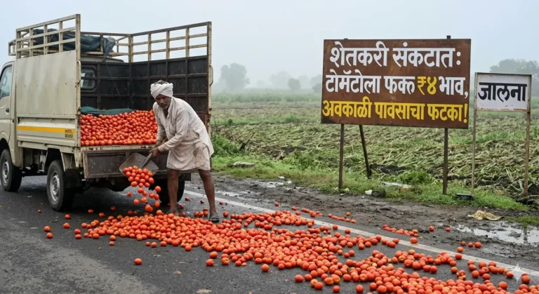 25 quintals of tomatoes thrown on the road after getting a price of Rs 4