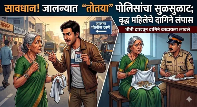 Elderly Woman Scammed Gold Jewelry Theft jalna news