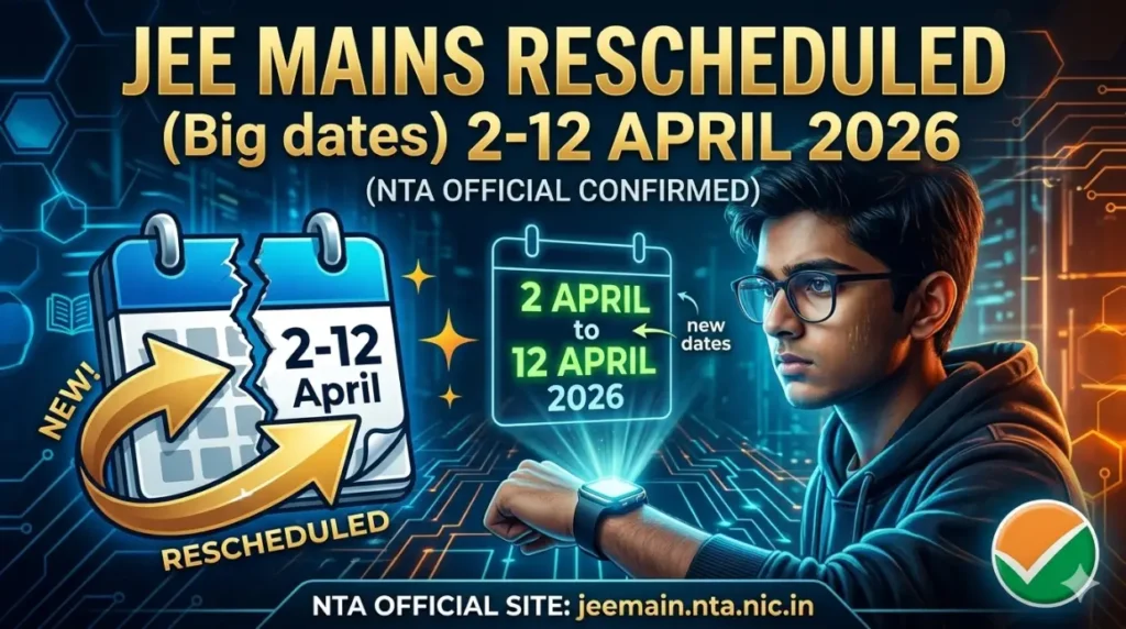 Jee Mains Rescheduled 2026