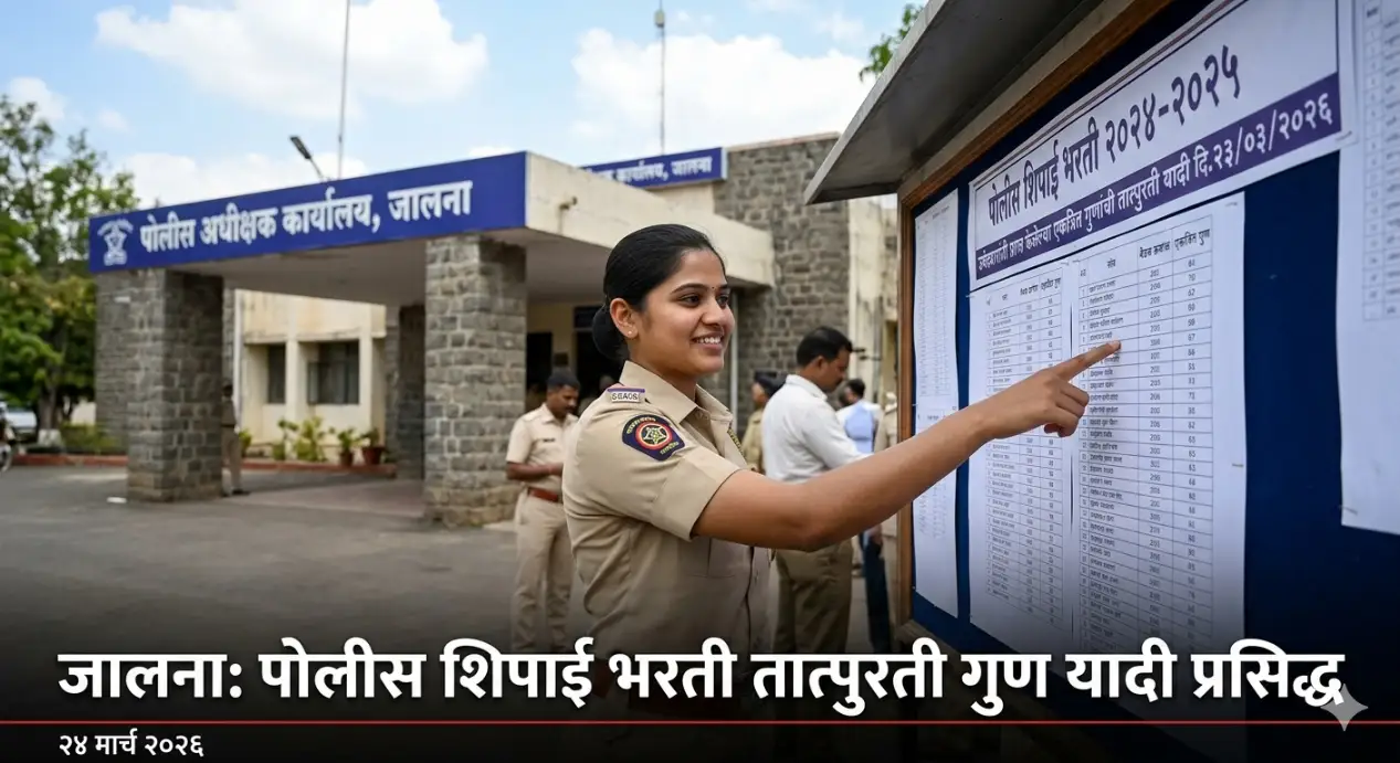 Jalna Police Bharti: उमेदवारांची एकत्रित तात्पुरती गुणांची यादी प्रसिद्ध jalna police recruitment