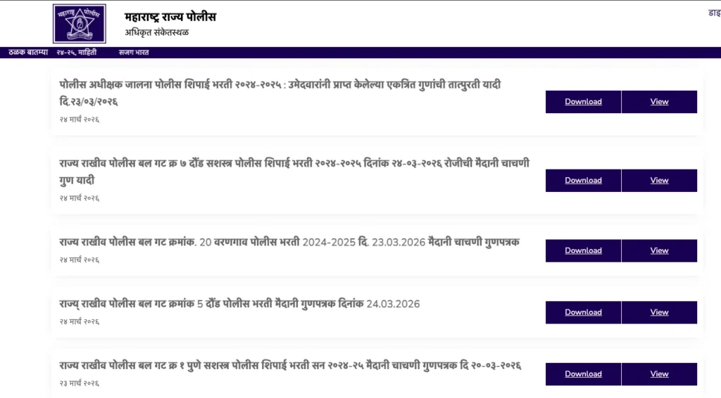 Jalna Police Bharti: जालना पोलीस भरती उमेदवारांची एकत्रित तात्पुरती गुणांची यादी प्रसिद्ध