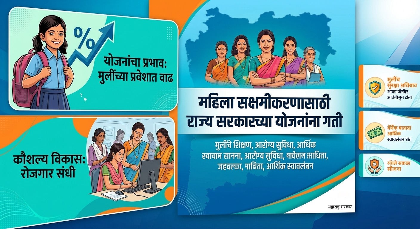 महिला सक्षमीकरण योजना (Women Empowerment Schemes) ला चालना देण्यासाठी शासन विविध योजना प्रभावीपणे राबवत असून, उच्च व तंत्र शिक्षणासाठी मुलींचे शिक्षण शुल्क माफ