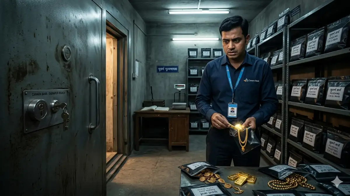 Canara Bank Badnapur Jalna Bank Fraud बदनापूर कॅनरा बँकेत ७.३१ कोटींचा सुवर्ण घोटाळा; मॅनेजरसह दोघे अटकेत