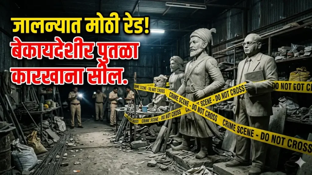 Illegal Statue Factory Seized, Jalna News, Breaking News Marathi, Maharashtra Police Action, Illegal Manufacturing