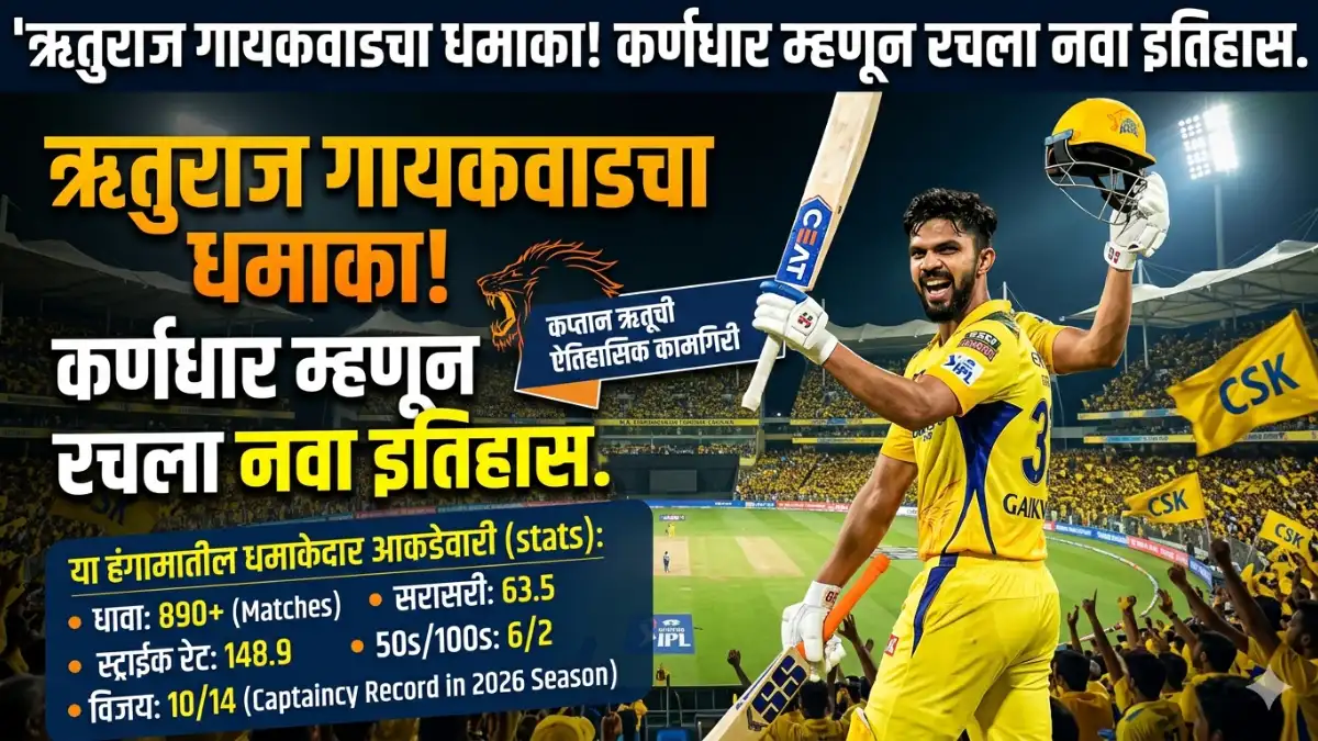 Ipl 2026: ऋतुराज गायकवाडचा धमाका! चेन्नई सुपर किंग्सचा कर्णधार पुन्हा फॉर्ममध्ये, मोडले अनेक विक्रम