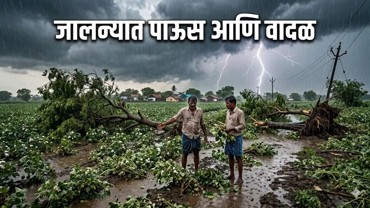 जालन्यात पावसाचा धुमाकूळ! वादळी वाऱ्यासह अवकाळीचा तडाखा; पिकांचे मोठे नुकसान