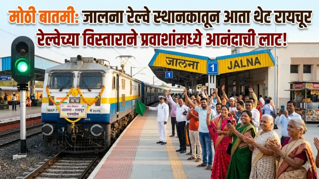 मोठी बातमी: जालना रेल्वे स्थानकातून आता थेट रायचूर; Jalna Raichur Express च्या विस्ताराने प्रवाशांमध्ये आनंदाची लाट! Jalna Raichur Express Extension update मोठी बातमी प्रवाशांच्या jalna railway